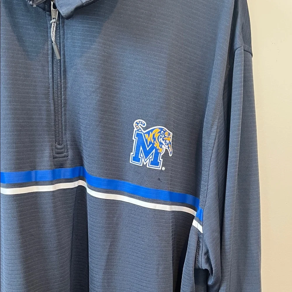 Champion University of mephis Tigers Men's Quarter Zip-Up Light Pull Over
